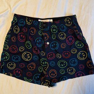 80s-90s Boxer Shorts Smiley Face Pattern Aeropostale Cotton Size S